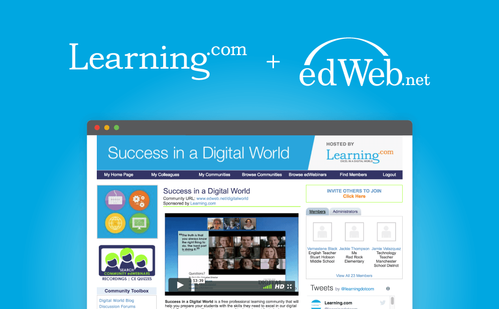 New edWebinars From Learning.com and edWeb.net Empower Teachers to Build Students’ Digital Literacy Skills