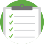 Illustration of a checklist on a clipboard with all items checked