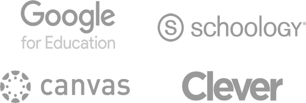 Google, Schoology, Canvas and Clever Logos