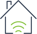 Icon of home with wifi signal