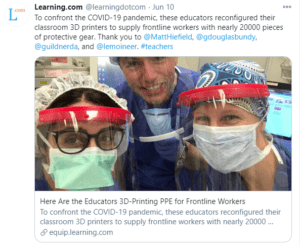 Twitter Post about PPP Masks