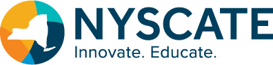 NYSCATE_logo Group of learners around computer smiling