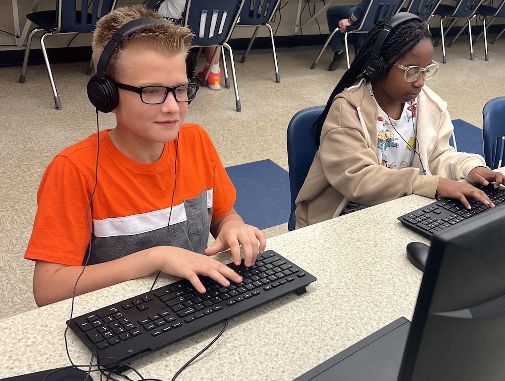 students in computer lab