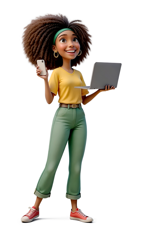 Cool cartoon girl with scarf, jacket, and ear muffs