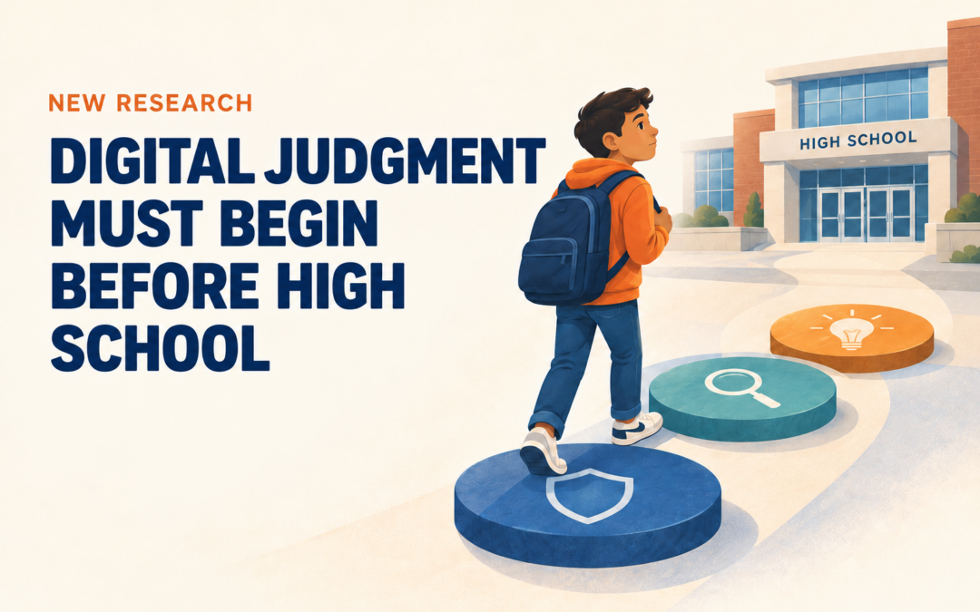 Student building digital judgment before high school